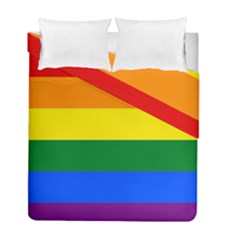 Pride Rainbow Flag Duvet Cover Double Side (full/ Double Size) by Valentinaart