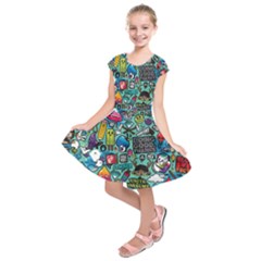 Comics Kids  Short Sleeve Dress by BangZart