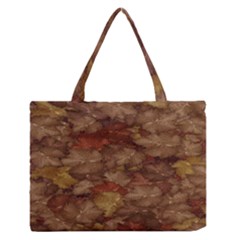 Brown Texture Medium Zipper Tote Bag by BangZart