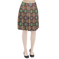 Jewel Tiles Kaleidoscope Pleated Skirt by WolfepawFractals