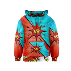 Comic Book Vs With Colorful Comic Speech Bubbles  Kids  Zipper Hoodie by LimeGreenFlamingo