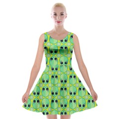 Alien Pattern Velvet Skater Dress by BangZart