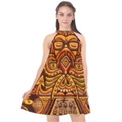 Alien Dj Halter Neckline Chiffon Dress  by BangZart