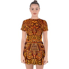 Alien Dj Drop Hem Mini Chiffon Dress by BangZart