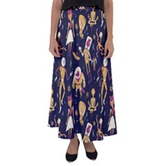 Alien Surface Pattern Flared Maxi Skirt by BangZart