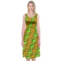 Green Red Brown Zig Zag Background Midi Sleeveless Dress View1