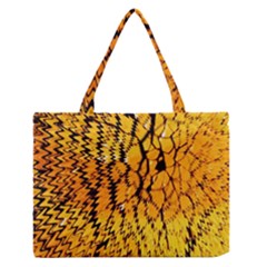 Yellow Chevron Zigzag Pattern Medium Zipper Tote Bag by BangZart