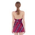 Red Turquoise Black Zig Zag Background Halter Swimsuit Dress View2