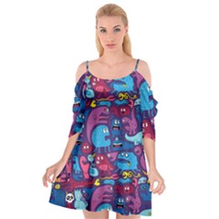 Hipster Pattern Animals And Tokyo Cutout Spaghetti Strap Chiffon Dress by BangZart