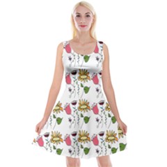 Handmade Pattern With Crazy Flowers Reversible Velvet Sleeveless Dress by BangZart