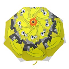 Funny Cartoon Punk Banana Illustration Folding Umbrellas by BangZart