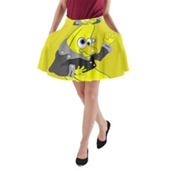 Funny Cartoon Punk Banana Illustration A-line Pocket Skirt by BangZart