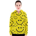 Digitally Created Yellow Happy Smile  Face Wallpaper Women s Zipper Hoodie View1