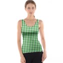 Christmas Green Velvet Large Gingham Check Plaid Pattern Tank Top View1