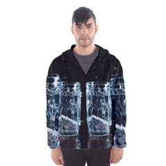 Glass Water Liquid Background Hooded Wind Breaker (men) by BangZart