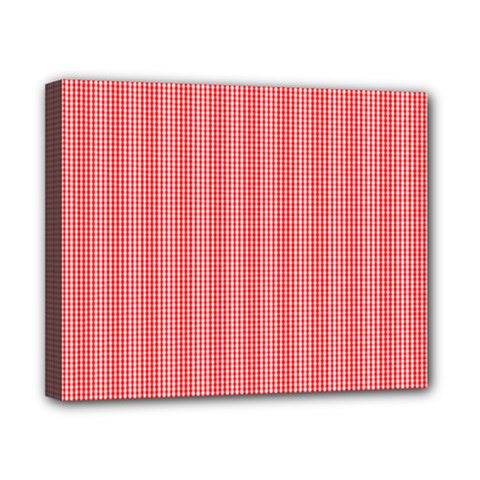 Christmas Red Velvet Mini Gingham Check Plaid Canvas 10  X 8  by PodArtist