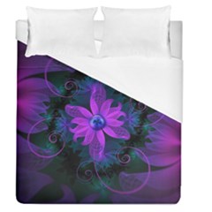 Beautiful Ultraviolet Lilac Orchid Fractal Flowers Duvet Cover (queen Size) by jayaprime