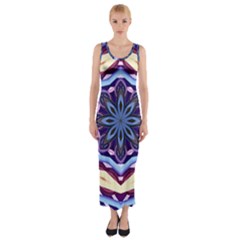 Mandala Art Design Pattern Fitted Maxi Dress by BangZart