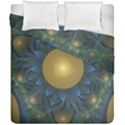 Beautiful Orange & Blue Fractal Sunflower of Egypt Duvet Cover Double Side (California King Size) View1