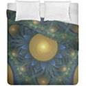 Beautiful Orange & Blue Fractal Sunflower of Egypt Duvet Cover Double Side (California King Size) View2