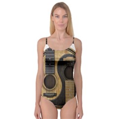 Old And Worn Acoustic Guitars Yin Yang Camisole Leotard  by JeffBartels