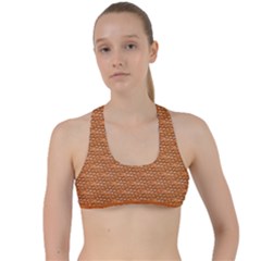 Orange Scales Criss Cross Racerback Sports Bra by Brini