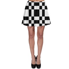 Checkerboard Black And White Skater Skirt by Colorfulart23