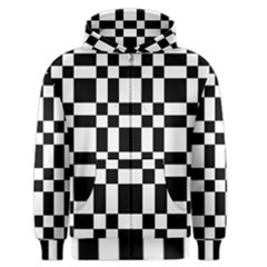 Checkerboard Black And White Men s Zipper Hoodie by Colorfulart23