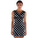 Navy/Gold Polka Dots Wrap Front Bodycon Dress View1