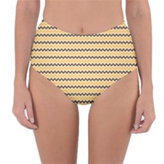 Colored Zig Zag Reversible High-waist Bikini Bottoms by Colorfulart23