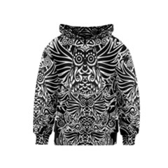 Tattoo Tribal Owl Kids  Pullover Hoodie by Valentinaart