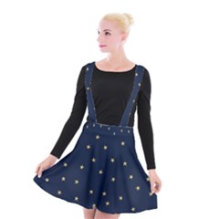 Navy/gold Stars Suspender Skater Skirt by Colorfulart23