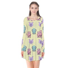 Animals Pastel Children Colorful Flare Dress by BangZart