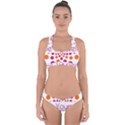 Be Yourself Pink Orange Dots Circular Cross Back Hipster Bikini Set View1