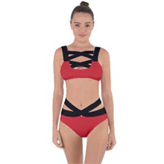 Kellytvgear Red/black Bandaged Up Bikini Set  by Kellytvgear