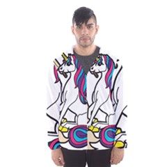 I Love Unicorn  Hooded Wind Breaker (men) by ninabolenart