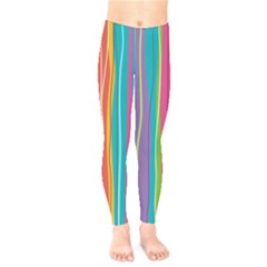 Colorful Striped Background Kids  Legging by TastefulDesigns