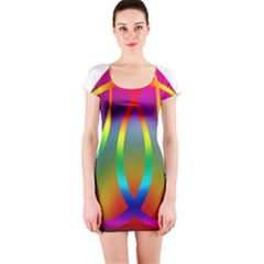 Colorful Easter Egg Short Sleeve Bodycon Dress by BangZart