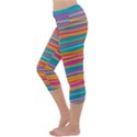 Colorful horizontal lines background Capri Yoga Leggings View2