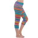 Colorful horizontal lines background Capri Yoga Leggings View3