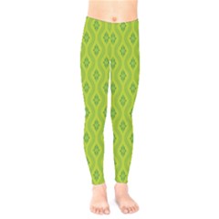 Decorative Green Pattern Background  Kids  Legging by TastefulDesigns