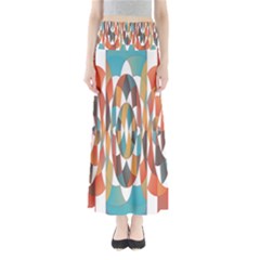 Colorful Geometric Abstract Full Length Maxi Skirt by linceazul