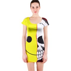 Skull Behind Your Smile Short Sleeve Bodycon Dress by BangZart