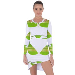 Green Swimsuit Asymmetric Cut-out Shift Dress by BangZart