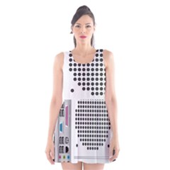 Standard Computer Case Back Scoop Neck Skater Dress by BangZart