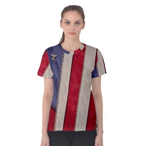 Usa Flag Women s Cotton Tee by BangZart