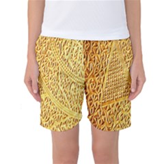 Gold Pattern Women s Basketball Shorts by BangZart