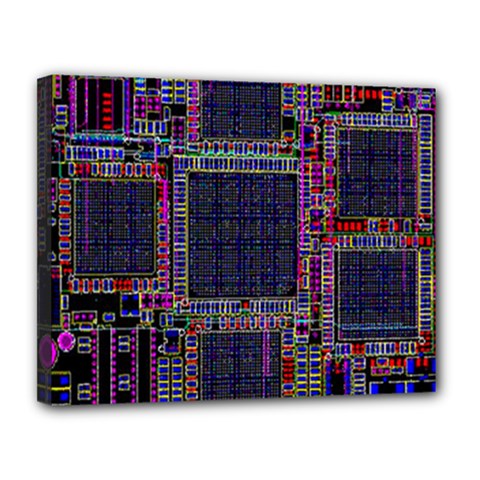 Cad Technology Circuit Board Layout Pattern Canvas 14  X 11  by BangZart