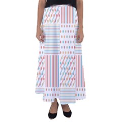 Simple Saturated Pattern Flared Maxi Skirt by linceazul