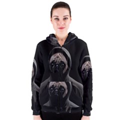 Gangsta Pug Women s Zipper Hoodie by Valentinaart